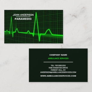 Pulse Rate Design, EMT, Paramedic Advertising Business Card