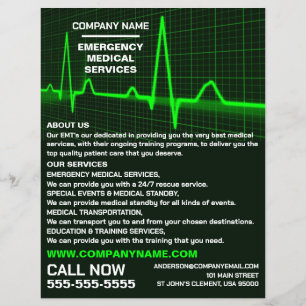 Pulse Rate Design, EMT, Paramedic Advertising Flyer