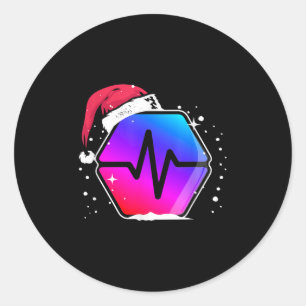 Pulsechain Pls To The Moon Santa Father Christmas Classic Round Sticker