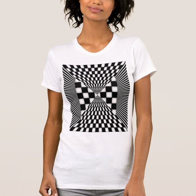 Pulsing Chequered Design T-Shirt (Front)