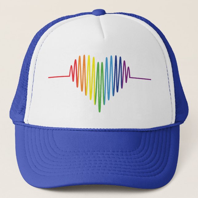 Pulsing Heartbeat of Pride Colours Trucker Hat (Front)