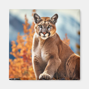 Puma Animal Wildlife Wilderness Colourful Wall Art Magnet