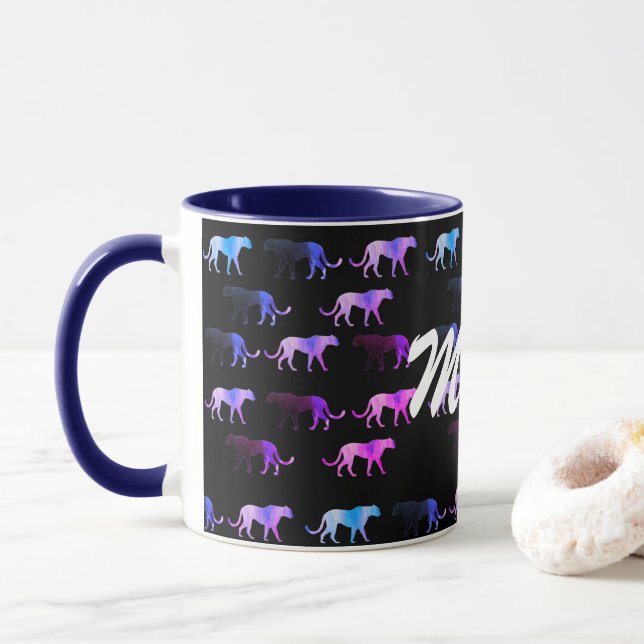Puma Cats Custom Name  Ringer Combo Mug (With Donut)
