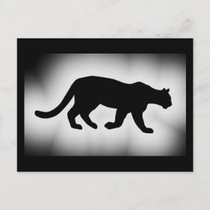 Puma Cougar Mountain Lion Silhouette Postcard
