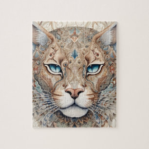 Puma Face Surreal Art Jigsaw Puzzle