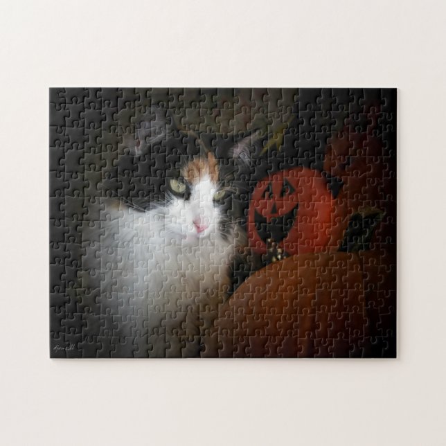 Puma over pumpkin jigsaw puzzle (Horizontal)