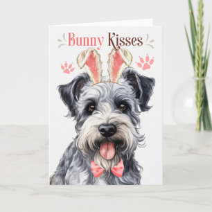 Pumi Dog in Bunny Ears for Easter Holiday Card