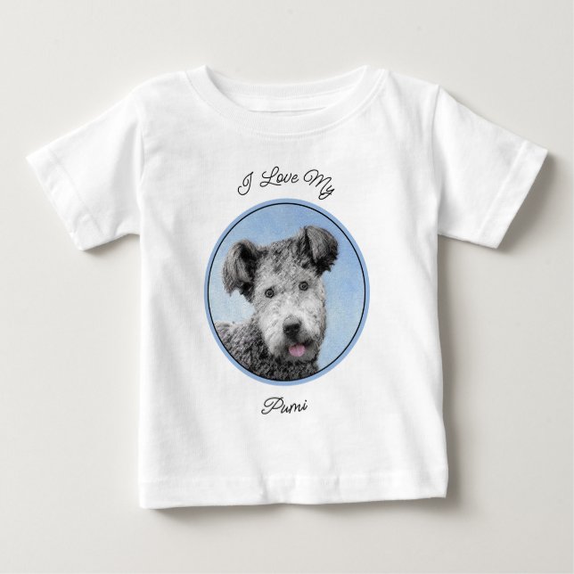 Pumi Painting - Cute Original Dog Art Baby T-Shirt (Front)