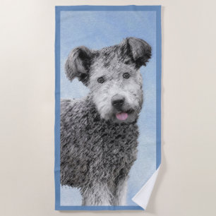 Pumi Painting - Cute Original Dog Art Beach Towel