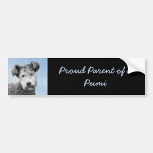 Pumi Painting - Cute Original Dog Art Bumper Sticker