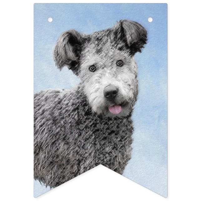 Pumi Painting - Cute Original Dog Art Bunting (First Flag)