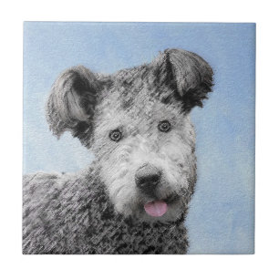 Pumi Painting - Cute Original Dog Art Ceramic Tile