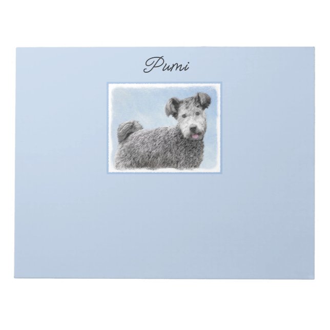 Pumi Painting - Cute Original Dog Art Notepad (Front)