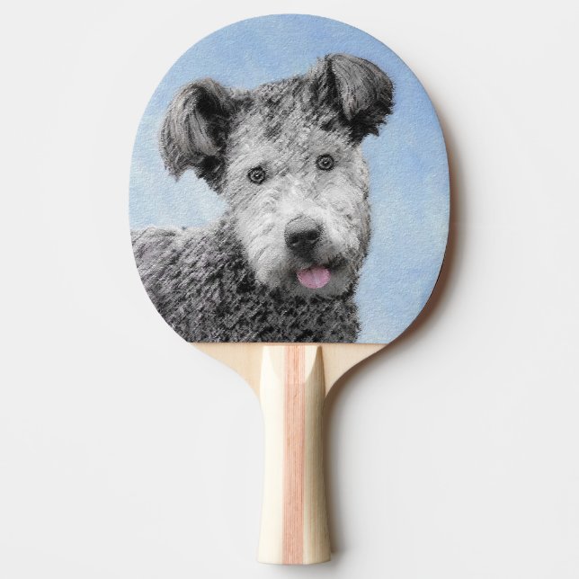 Pumi Painting - Cute Original Dog Art Ping Pong Paddle (Front)