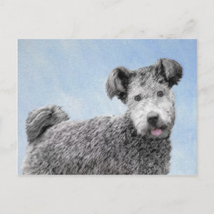 Pumi Painting - Cute Original Dog Art Postcard