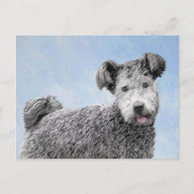 Pumi Painting - Cute Original Dog Art Postcard (Front)