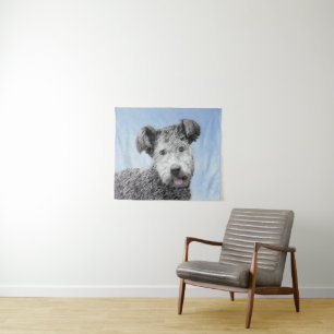 Pumi Painting - Cute Original Dog Art Tapestry