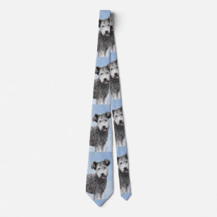 Pumi Painting - Cute Original Dog Art Tie