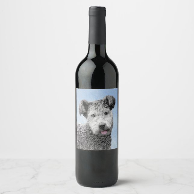 Pumi Painting - Cute Original Dog Art Wine Label (Front)