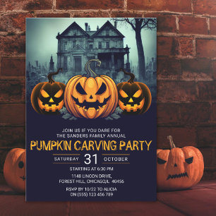 Pumkin Carving Party Fun Halloween Invitation