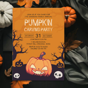 Pumkin Carving Party Halloween Invitation