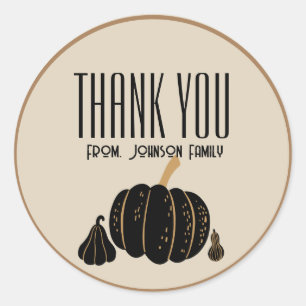 Pumkin halloween Fall Thank you custom sticker