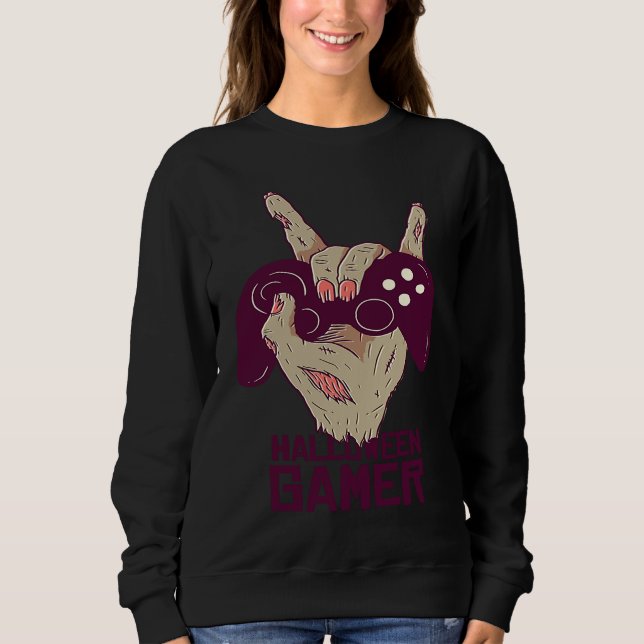 Pumkin Scary Gaming Halloween Sweatshirt (Front)