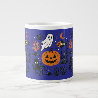 pumking in the ocean large coffee mug