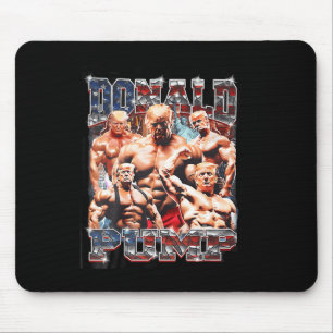 Pump 1 Vs 1 Biden American Flag Swole Trump 2024 Mouse Pad
