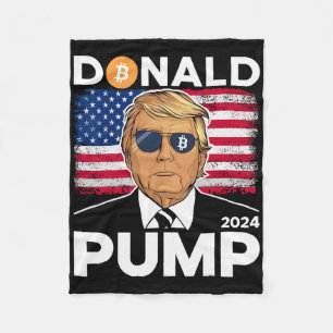 Pump Bitcoin Funny Trump 2024 Crypto Fleece Blanket