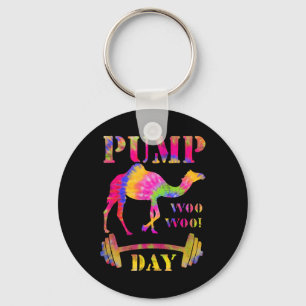 Pump Day Weightlifting Bodybuilding Tie Dye Tee Gy Key Ring