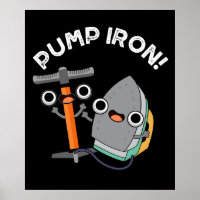Pump Iron Funny Exercise Pun Dark BG