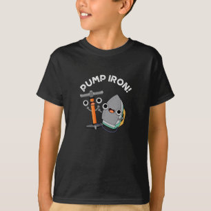 Pump Iron Funny Exercise Pun Dark BG T-Shirt