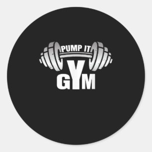 Pump It Ness Gym Sport Motivation Men Women Kid Classic Round Sticker