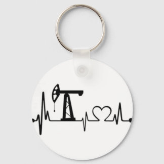 Pump Jack Heartbeat Key Ring