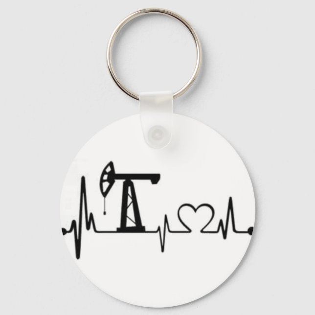 Pump Jack Heartbeat Key Ring (Front)