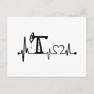 Pump Jack Heartbeat Postcard