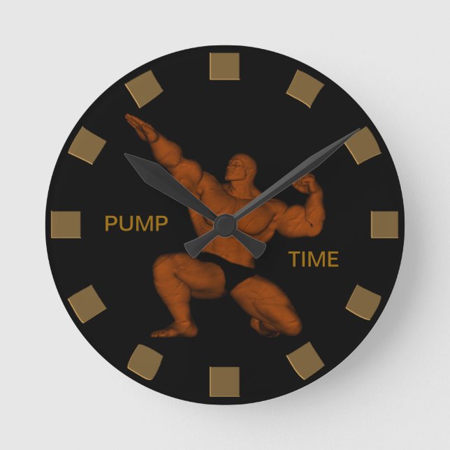 Pump Time Bodybuilder Wall Clock (Front)