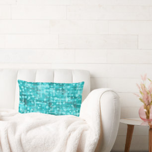 Pumped Up Neon Teal Dots Abstract Throw Pillow