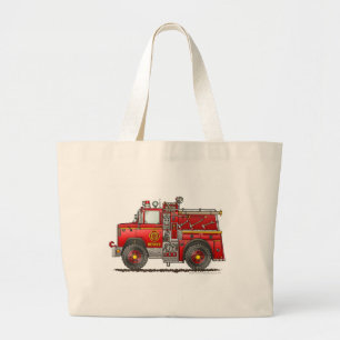 Pumper Rescue Fire Truck Firefighter Large Tote Bag