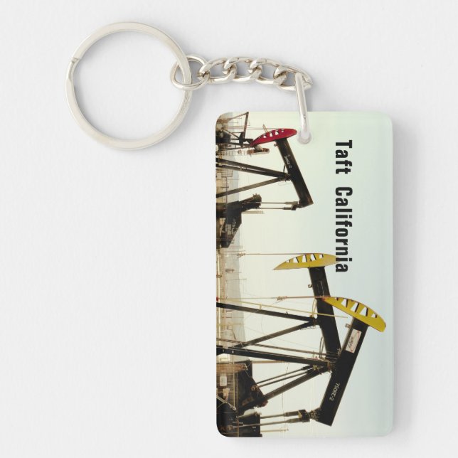 Pumpjacks in Taft California Key Ring (Front)