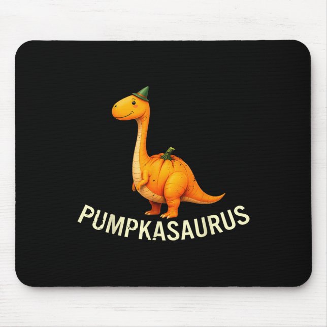 Pumpkasaurus Dinosaur In Pumpkin Costume Halloween Mouse Pad (Front)
