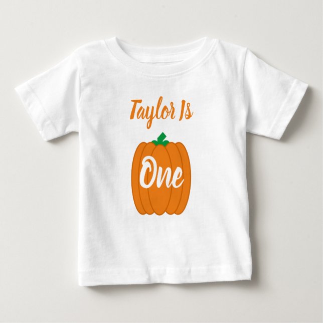Pumpkin 1st Birthday Baby T-Shirt (Front)