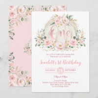 Pumpkin 1st Birthday Blush Pink floral Rose Gold