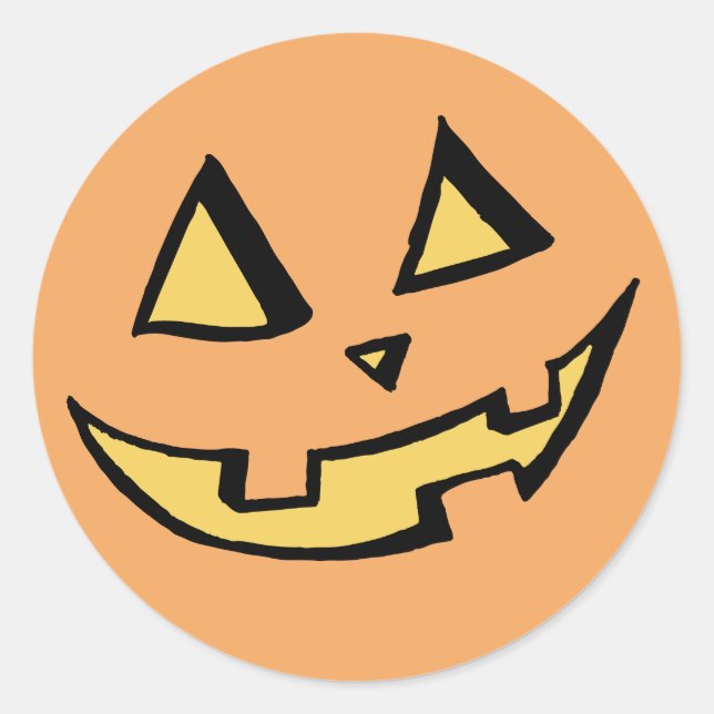 Pumpkin #2, Jack O'Lantern Classic Round Sticker (Front)