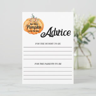 Pumpkin Advice for Mummy Baby Shower Game Invitation