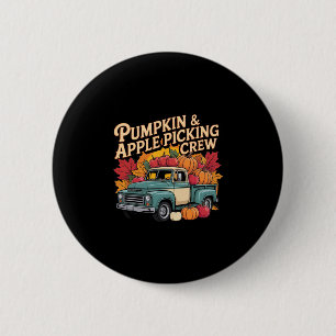 Pumpkin And Apple Picking Crew Fall Harvest Thanks 6 Cm Round Badge