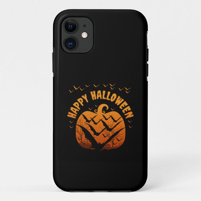 PUMPKIN AND BATS HALLOWEEN COSTUME Case-Mate iPhone CASE (Back)