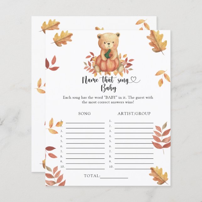 Pumpkin and Bear - Name that Baby Song (Front/Back)