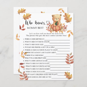 Pumpkin and Bear - Who knows mummy best game